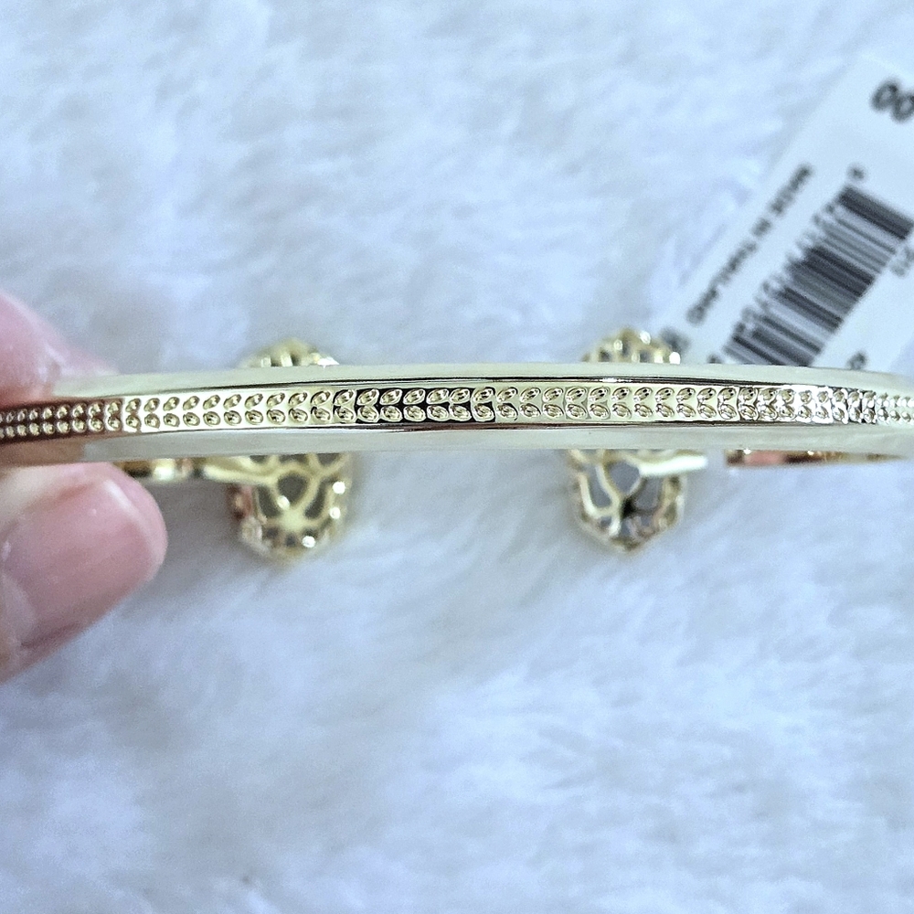 Kendra Scott Gold💛 "Elton" Cuff Bracelet With Slate Cat's🐱 Eye👁 Stones - NWT - Picture 12 of 16